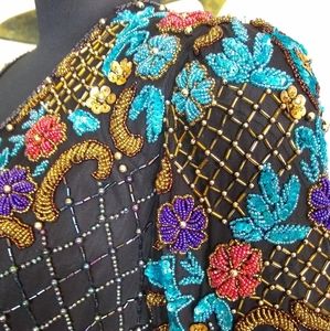 Vintage 100% Pure Silk & Sequin Jacket